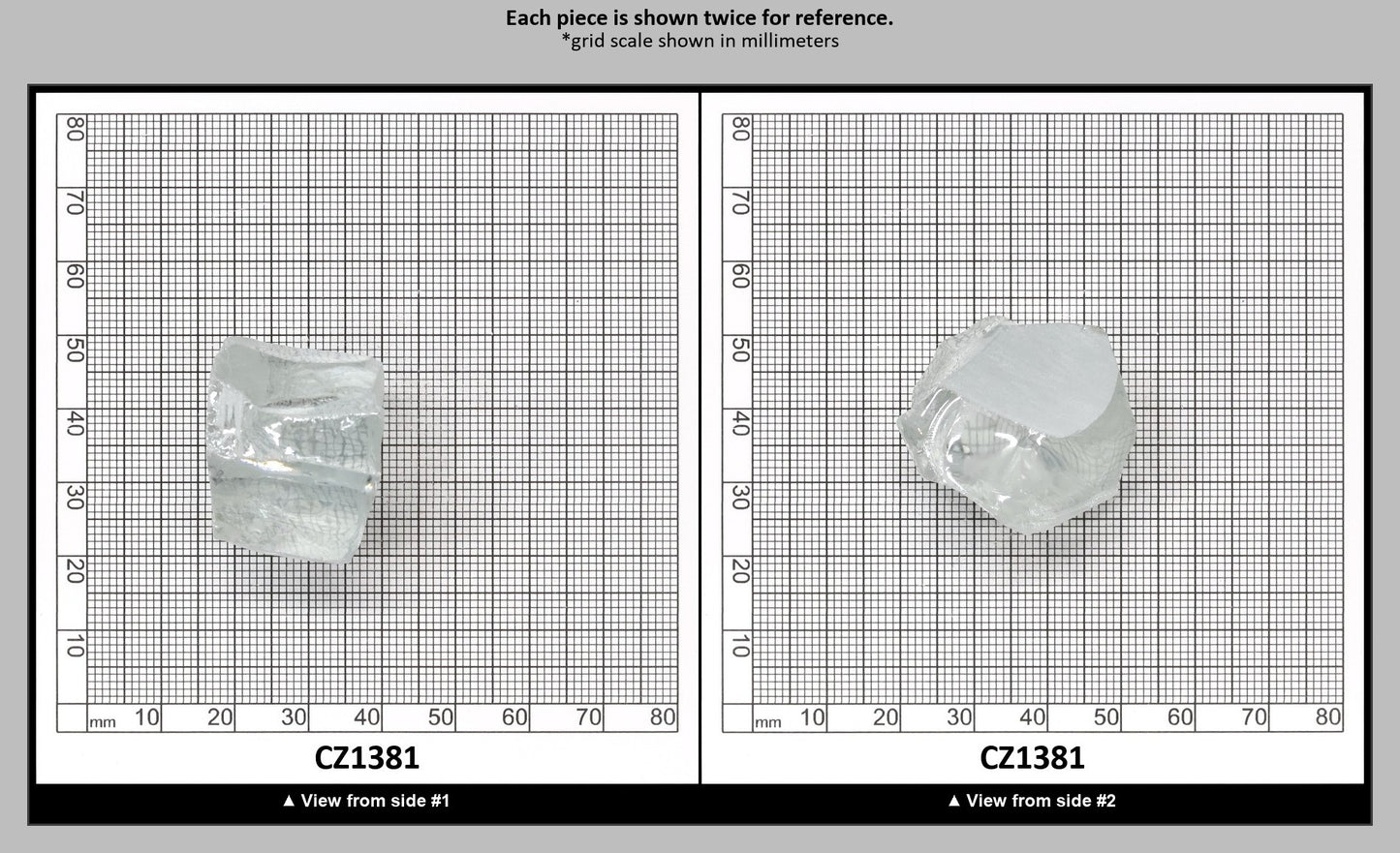 Ice Blue Cubic Zirconia Faceting Rough for Gem Cutting - Various Sizes : CZ1381