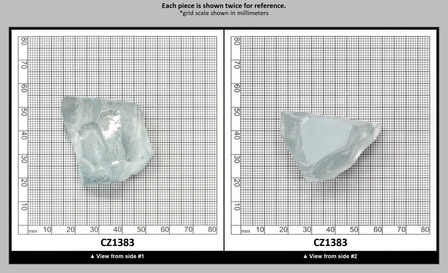 Ice Blue Cubic Zirconia Faceting Rough for Gem Cutting - Various Sizes : CZ1383