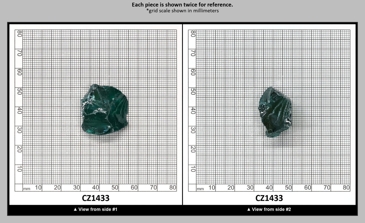 Emerald (Blueish) Cubic Zirconia Faceting Rough for Gem Cutting - Various Sizes : CZ1433