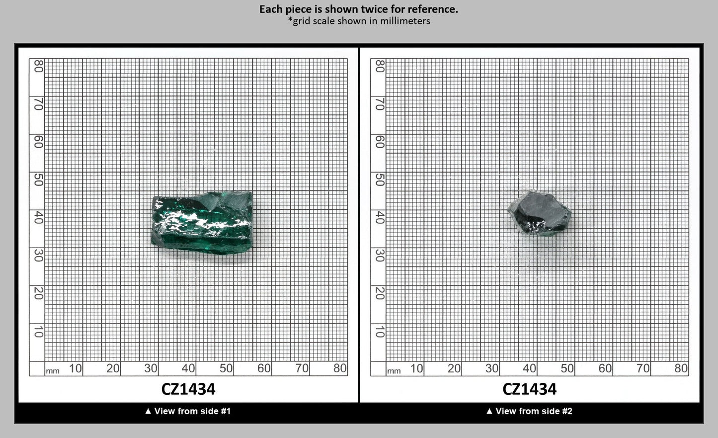 Emerald (Blueish) Cubic Zirconia Faceting Rough for Gem Cutting - Various Sizes : CZ1434