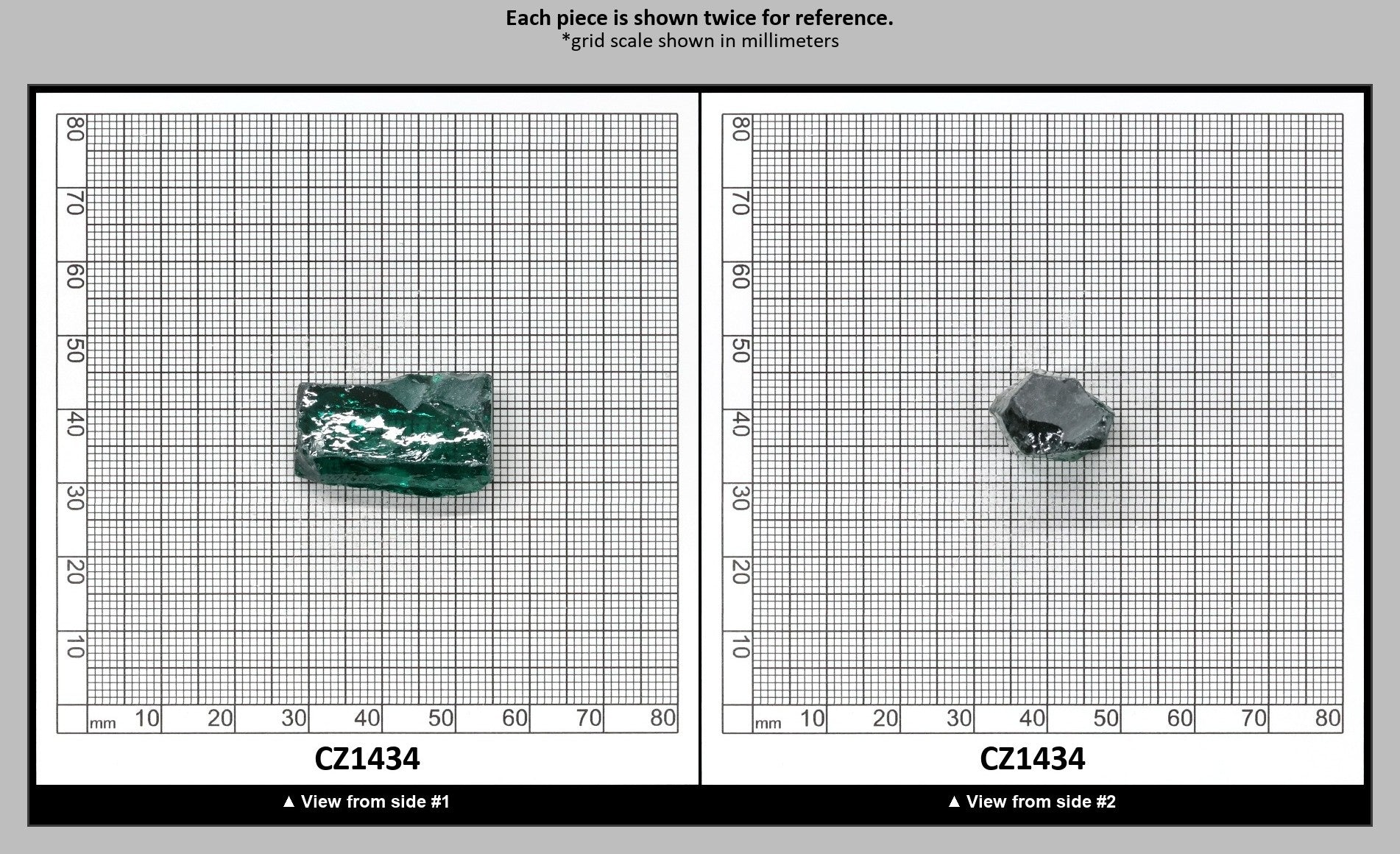 Emerald (Blueish) Cubic Zirconia Faceting Rough for Gem Cutting - Various Sizes : CZ1434