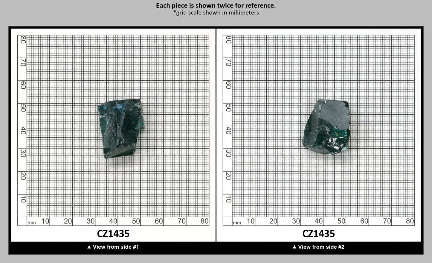 Emerald (Blueish) Cubic Zirconia Faceting Rough for Gem Cutting - Various Sizes : CZ1435
