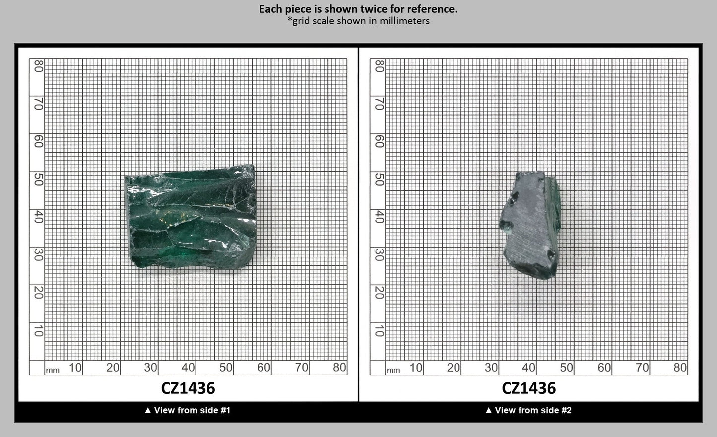 Emerald (Blueish) Cubic Zirconia Faceting Rough for Gem Cutting - Various Sizes : CZ1436