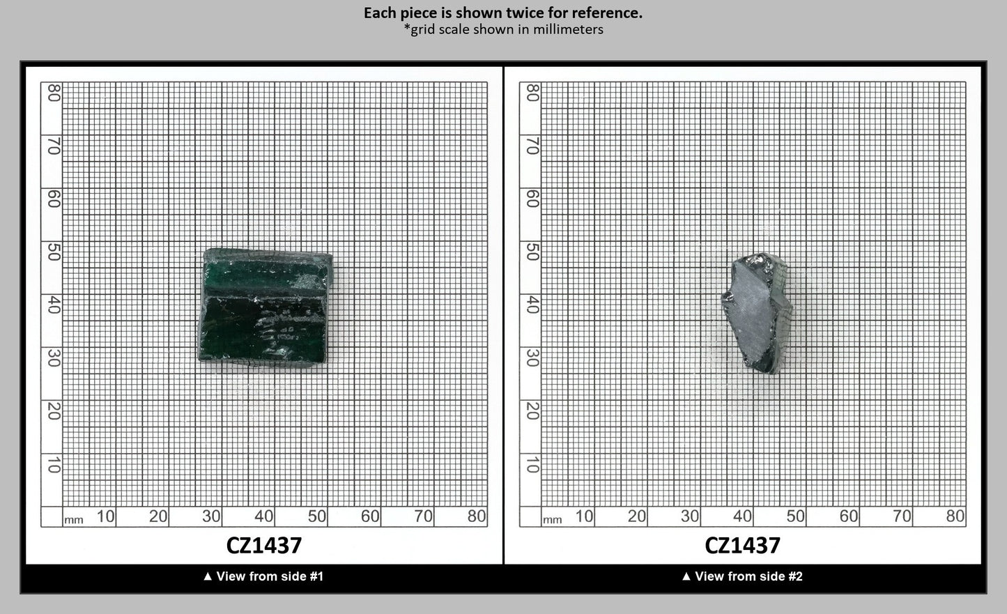 Emerald (Blueish) Cubic Zirconia Faceting Rough for Gem Cutting - Various Sizes : CZ1437