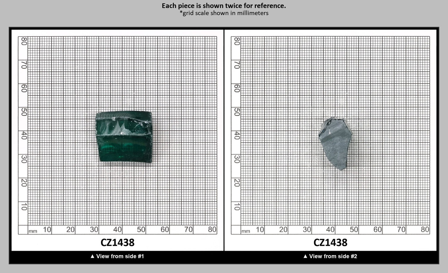 Emerald (Blueish) Cubic Zirconia Faceting Rough for Gem Cutting - Various Sizes : CZ1438