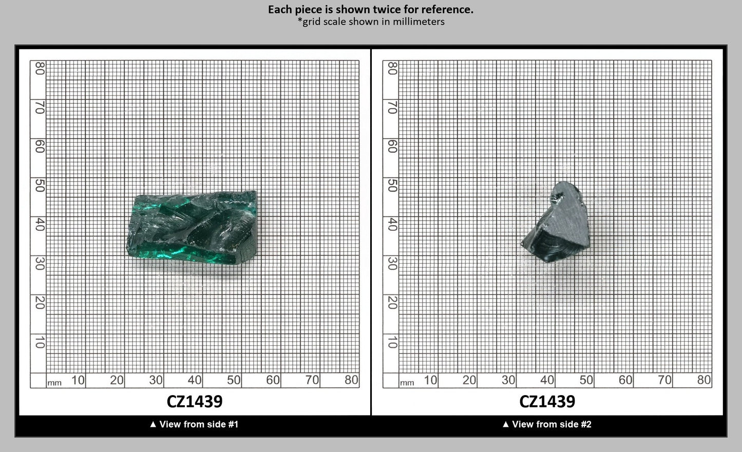 Emerald (Blueish) Cubic Zirconia Faceting Rough for Gem Cutting - Various Sizes : CZ1439