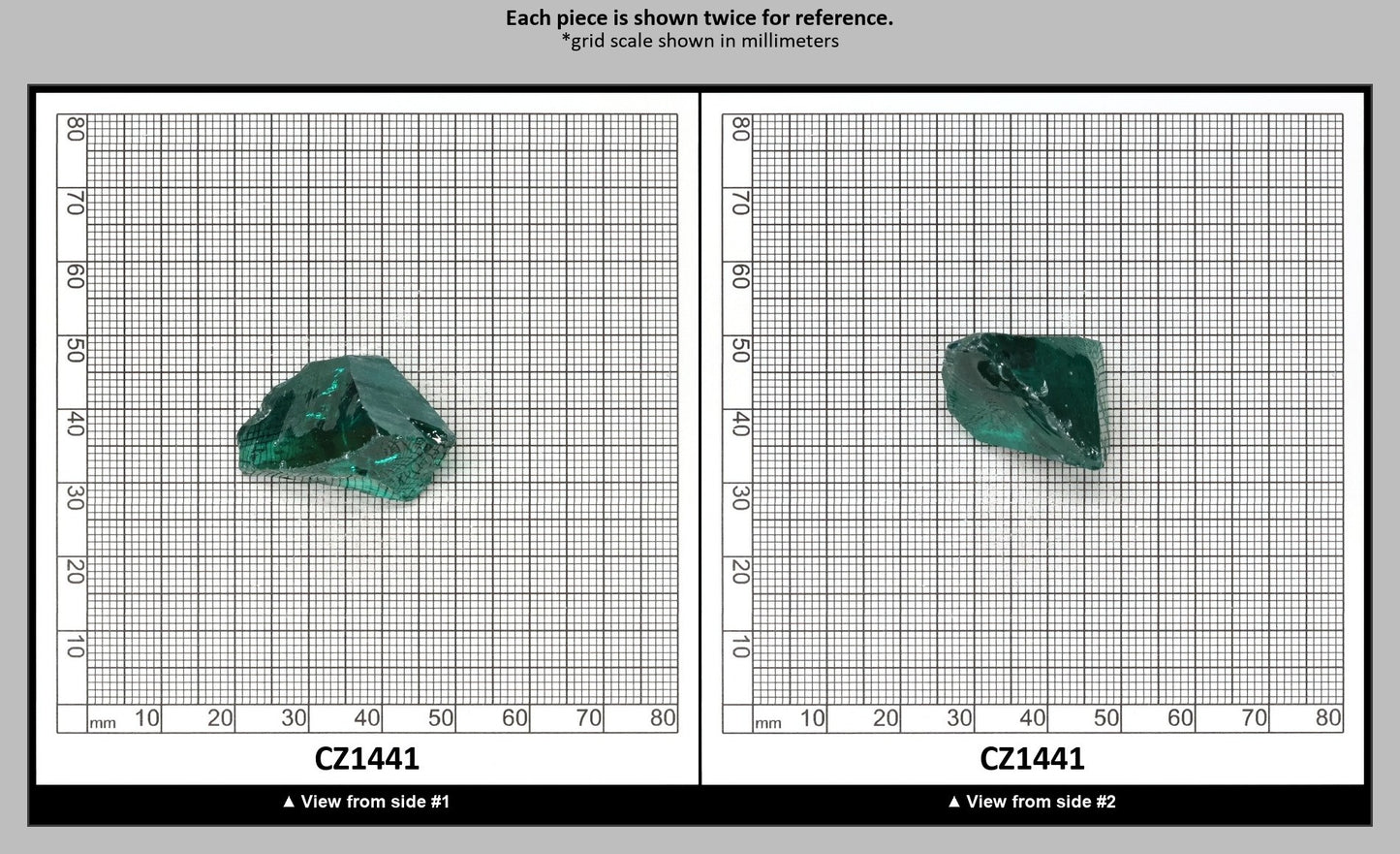 Emerald (Blueish) Cubic Zirconia Faceting Rough for Gem Cutting - Various Sizes : CZ1441
