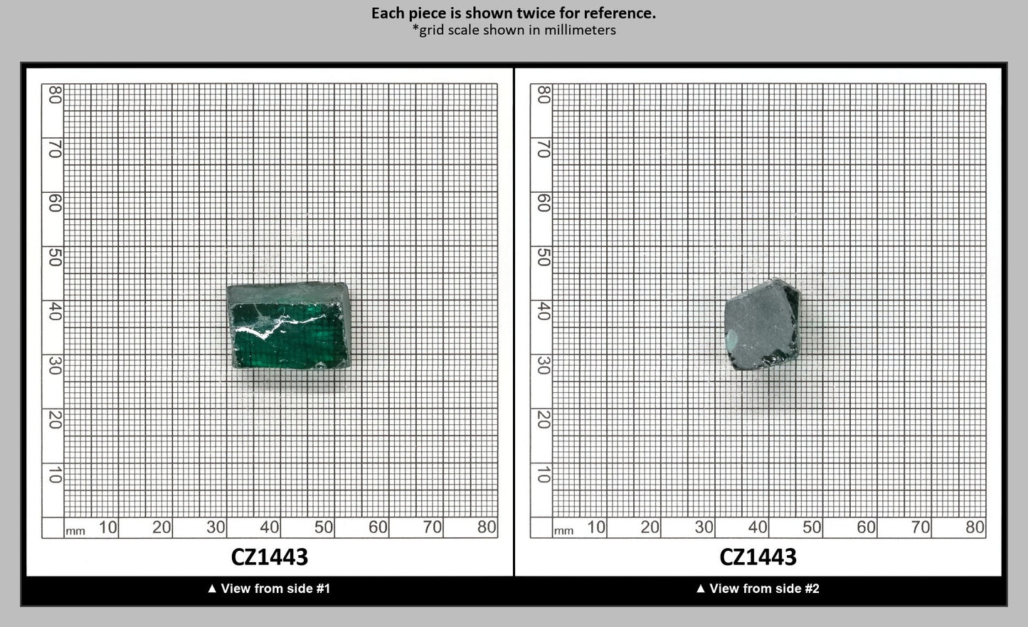 Emerald (Blueish) Cubic Zirconia Faceting Rough for Gem Cutting - Various Sizes : CZ1443