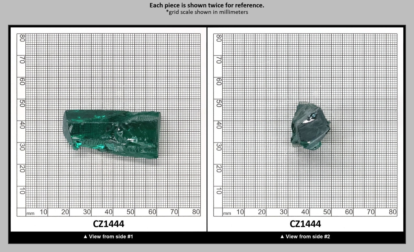 Emerald (Blueish) Cubic Zirconia Faceting Rough for Gem Cutting - Various Sizes : CZ1444
