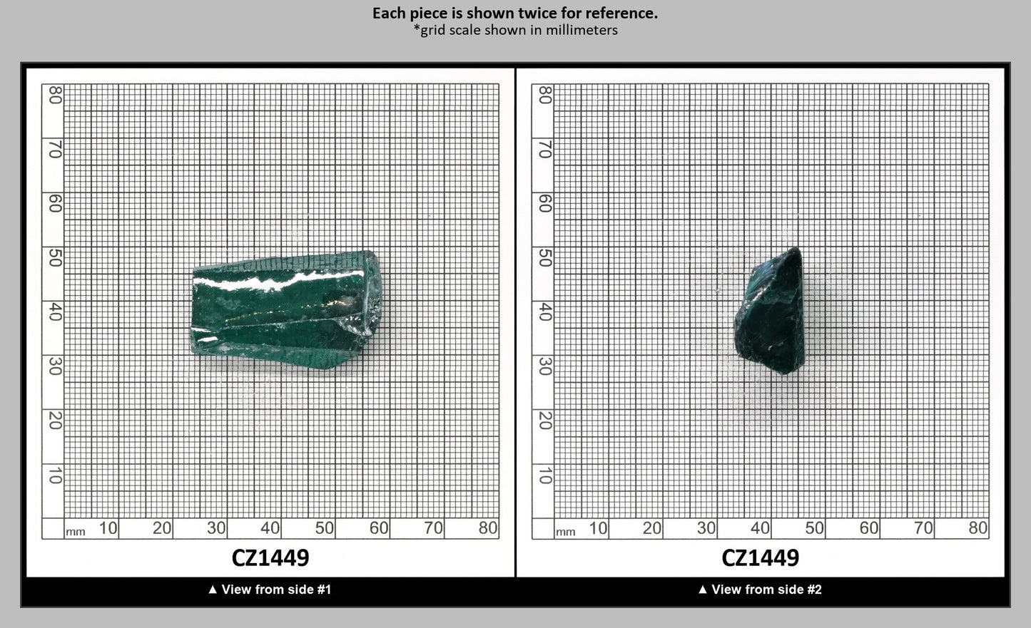 Emerald (Blueish) Cubic Zirconia Faceting Rough for Gem Cutting - Various Sizes : CZ1449