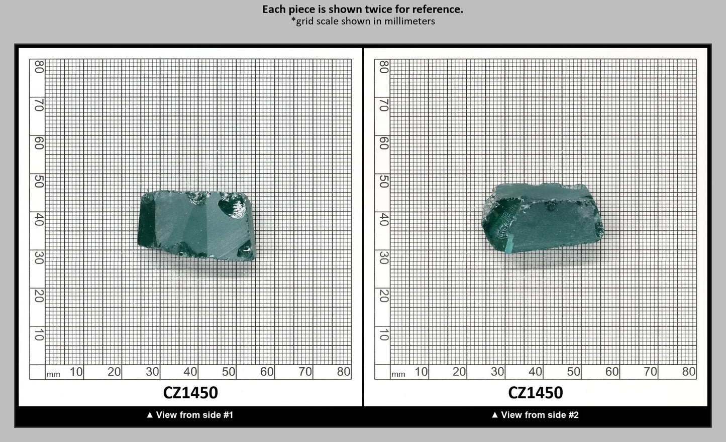 Emerald (Blueish) Cubic Zirconia Faceting Rough for Gem Cutting - Various Sizes : CZ1450