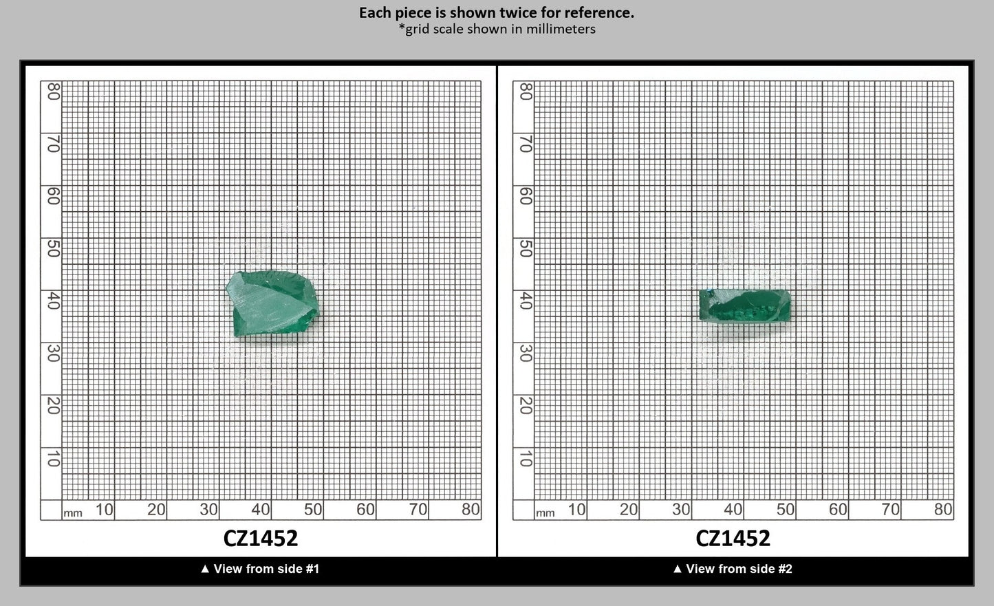 Emerald (Blueish) Cubic Zirconia Faceting Rough for Gem Cutting - Various Sizes : CZ1452