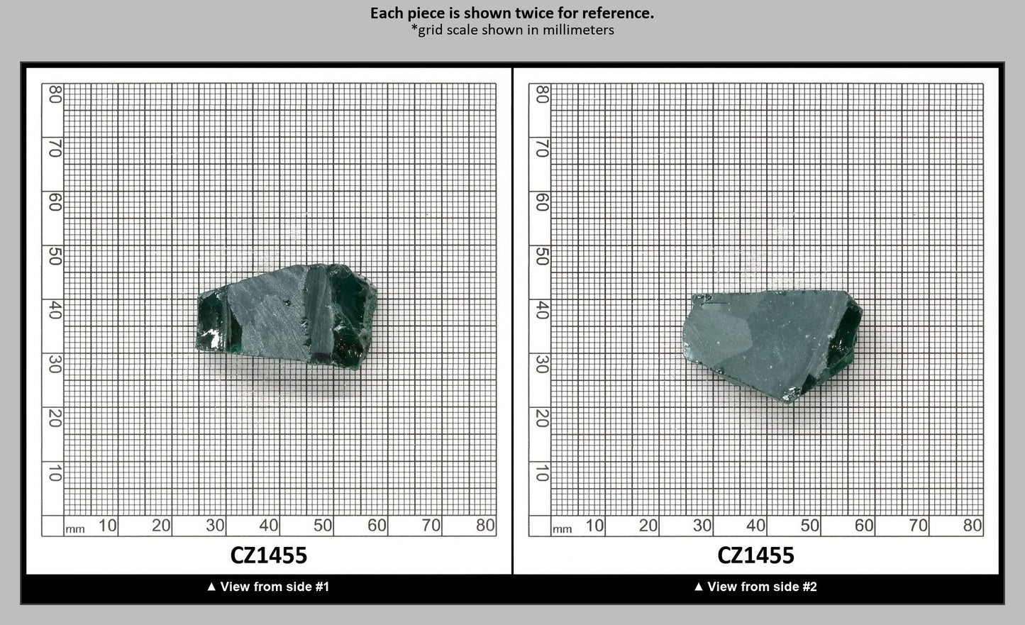 Emerald (Blueish) Cubic Zirconia Faceting Rough for Gem Cutting - Various Sizes : CZ1455