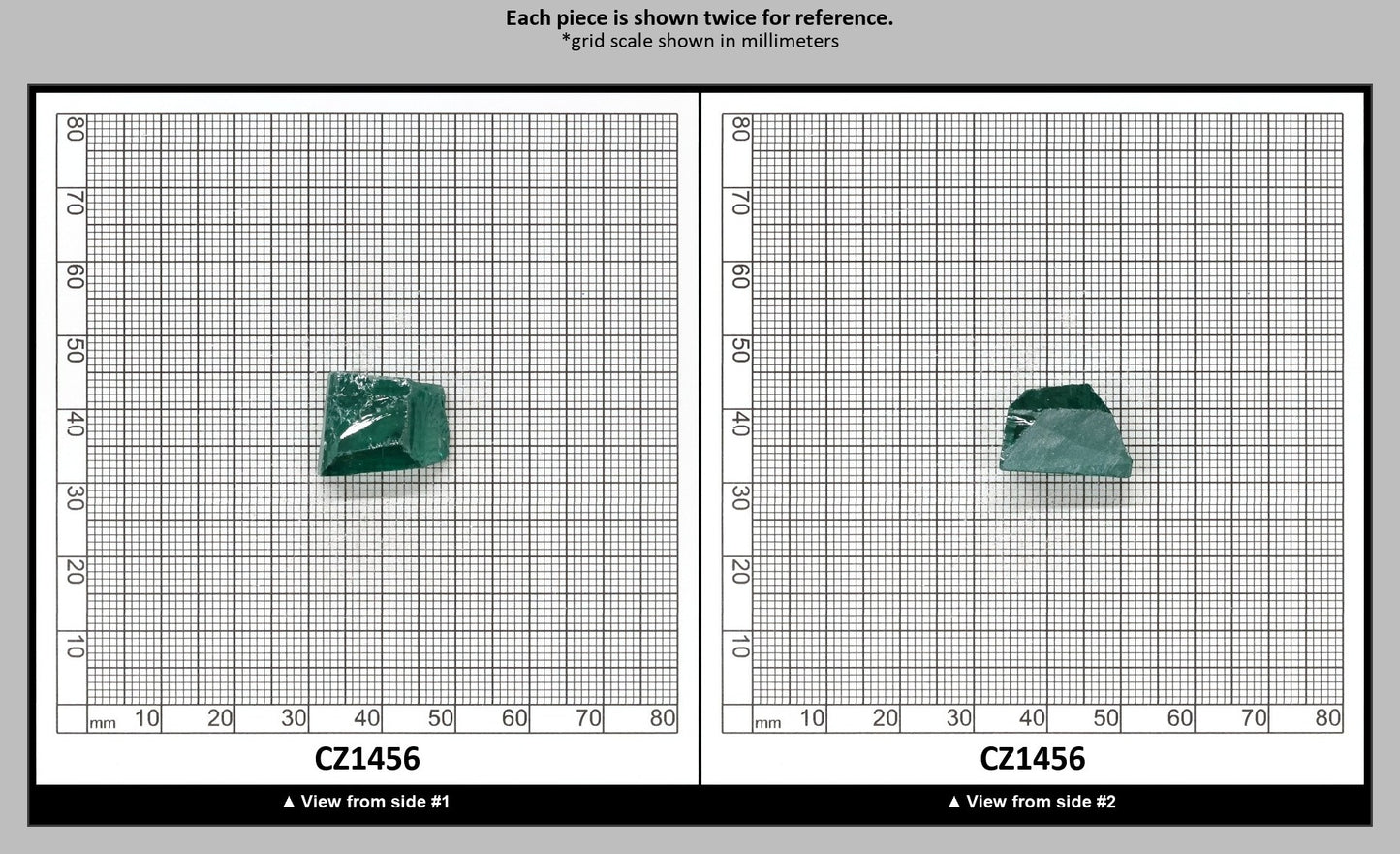 Emerald (Blueish) Cubic Zirconia Faceting Rough for Gem Cutting - Various Sizes : CZ1456