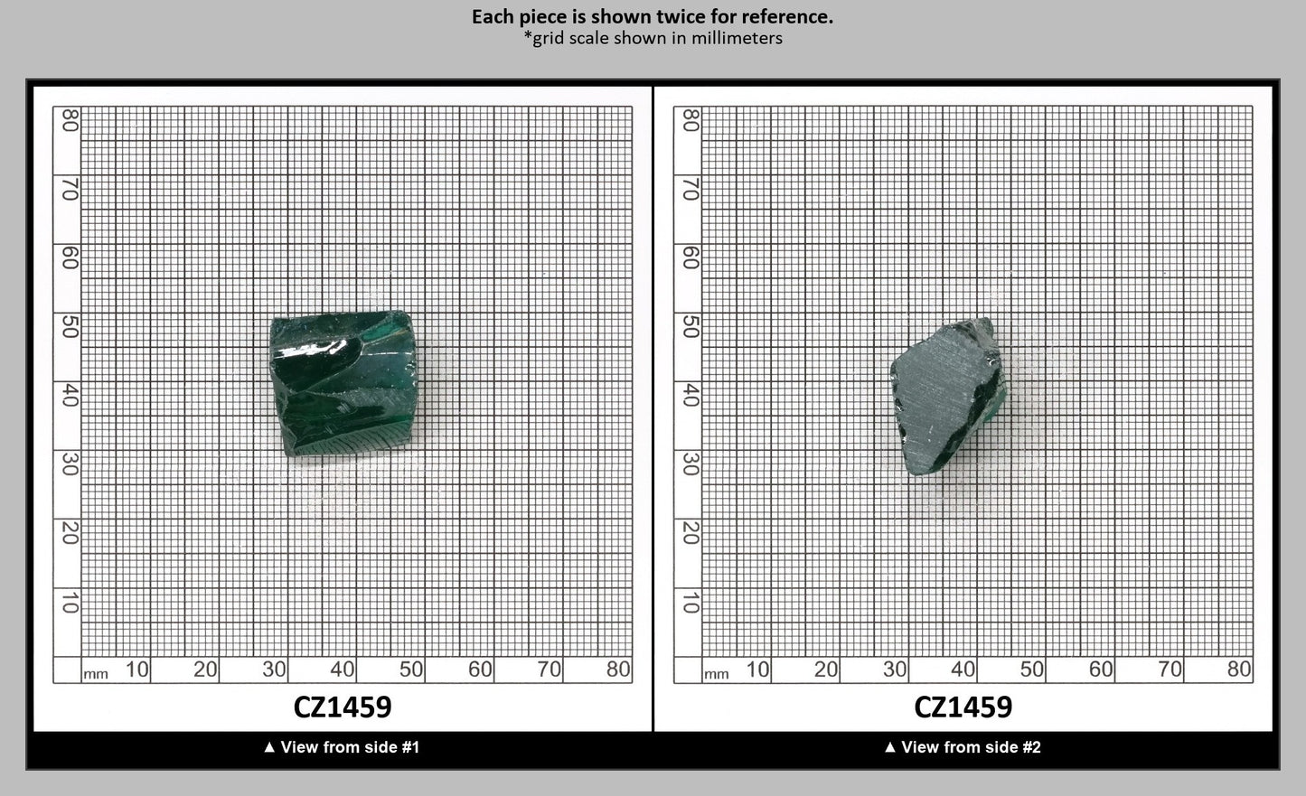 Emerald (Blueish) Cubic Zirconia Faceting Rough for Gem Cutting - Various Sizes : CZ1459
