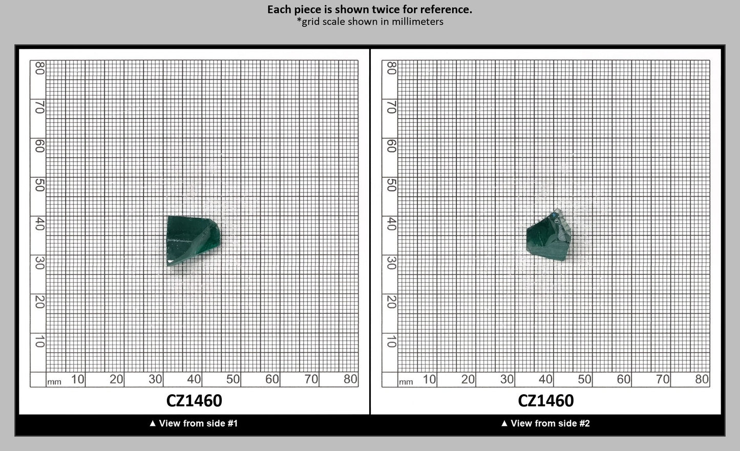 Emerald (Blueish) Cubic Zirconia Faceting Rough for Gem Cutting - Various Sizes : CZ1460