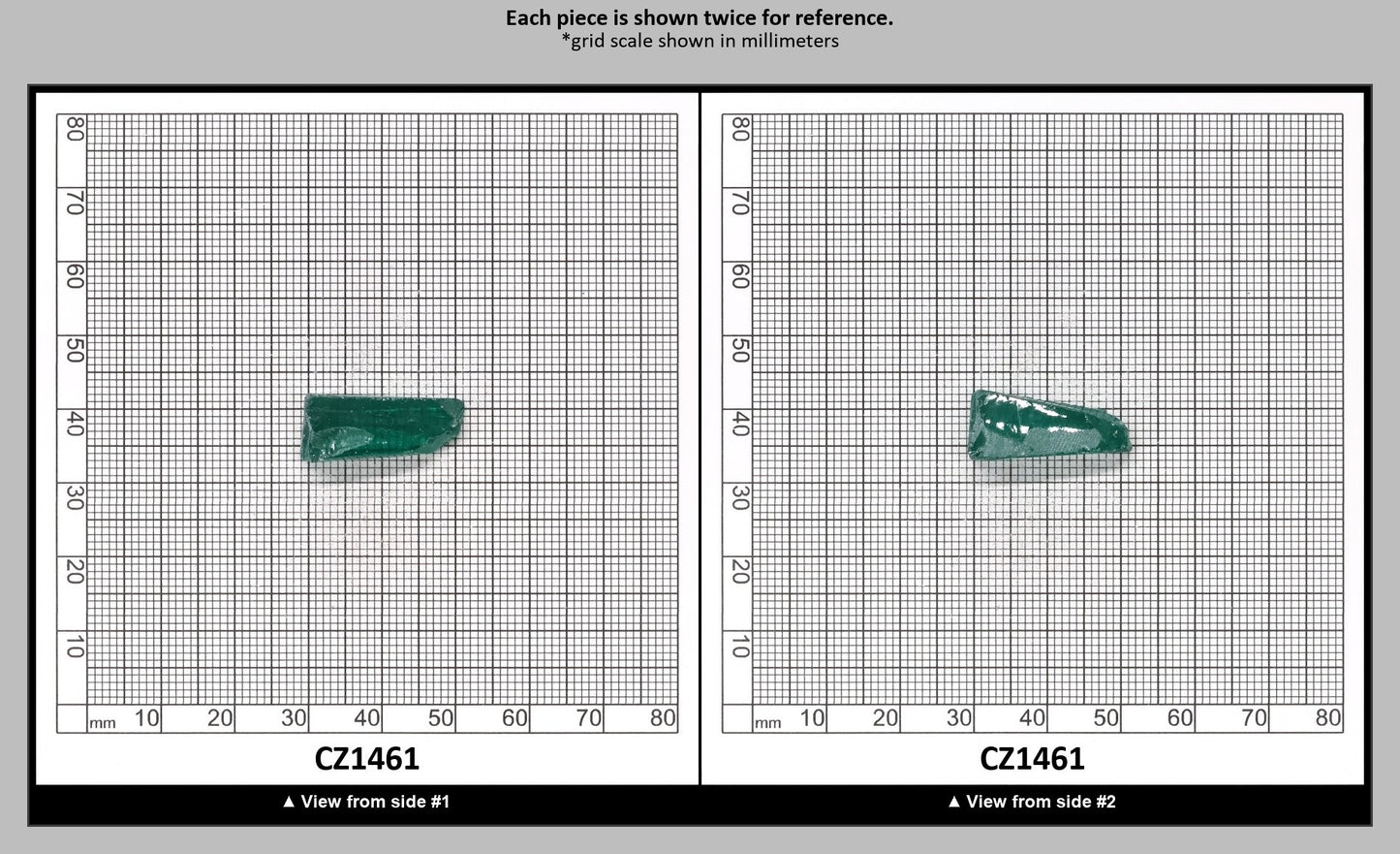 Emerald (Blueish) Cubic Zirconia Faceting Rough for Gem Cutting - Various Sizes : CZ1461