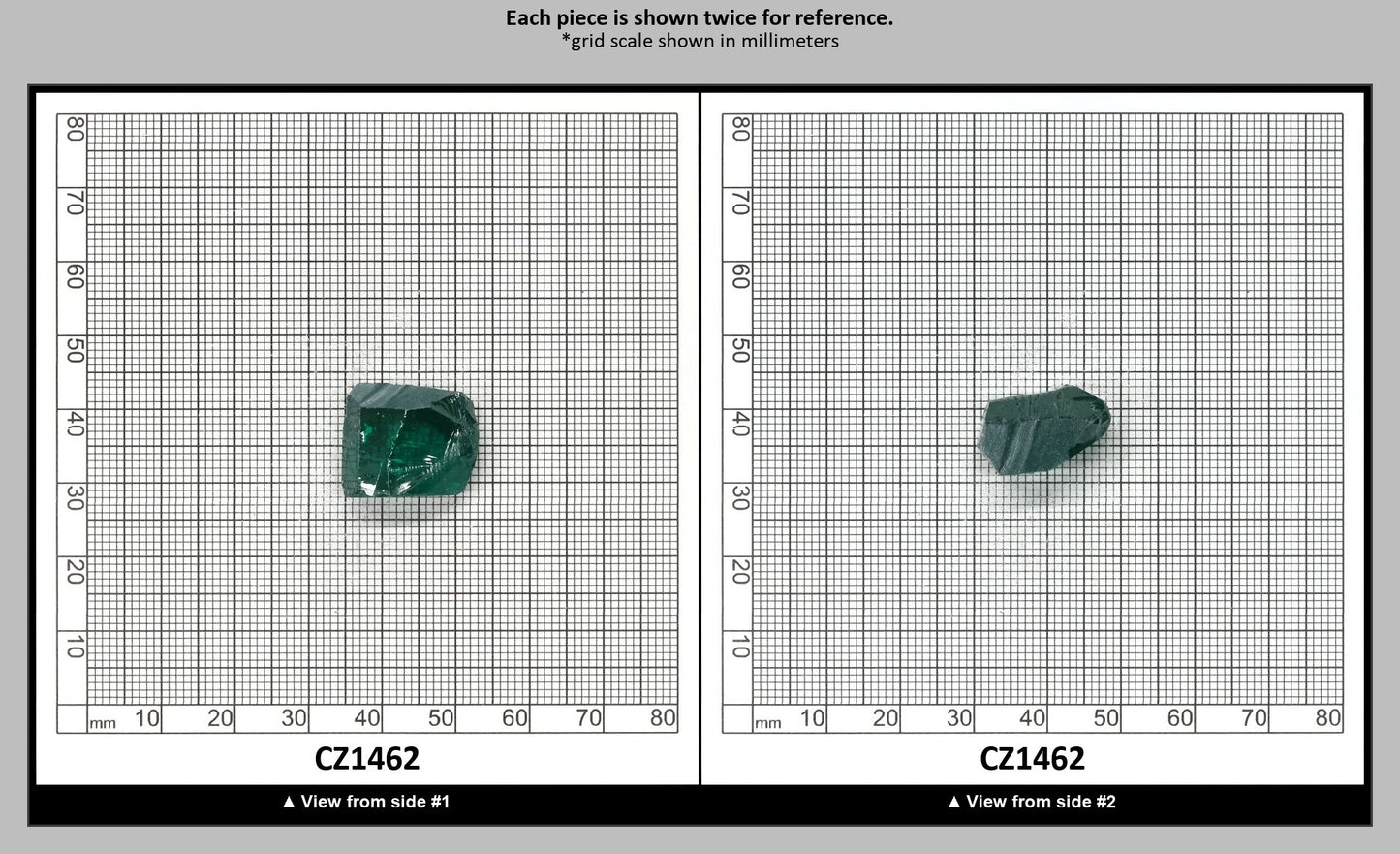 Emerald (Blueish) Cubic Zirconia Faceting Rough for Gem Cutting - Various Sizes : CZ1462