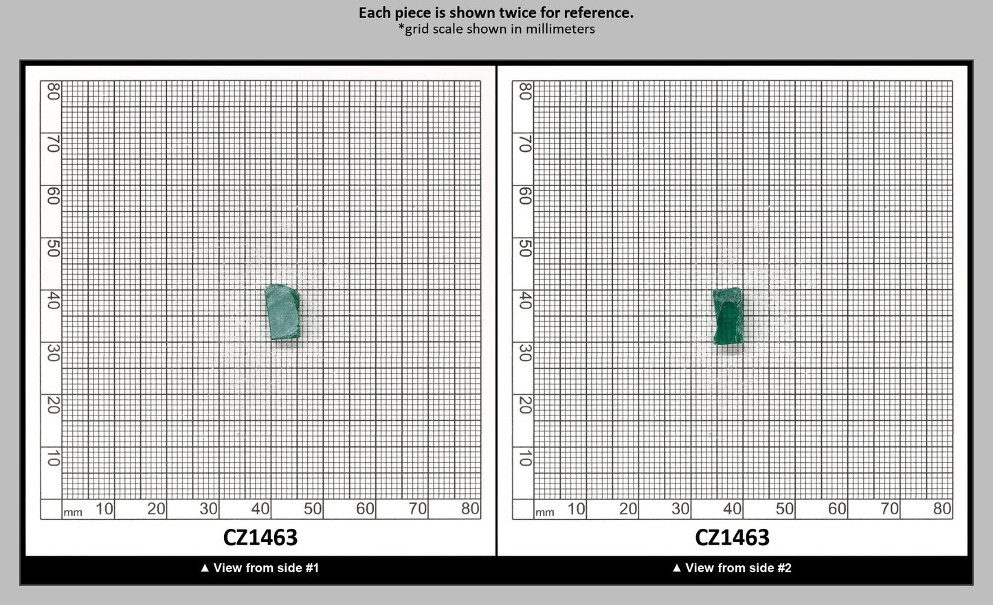 Emerald (Blueish) Cubic Zirconia Faceting Rough for Gem Cutting - Various Sizes : CZ1463
