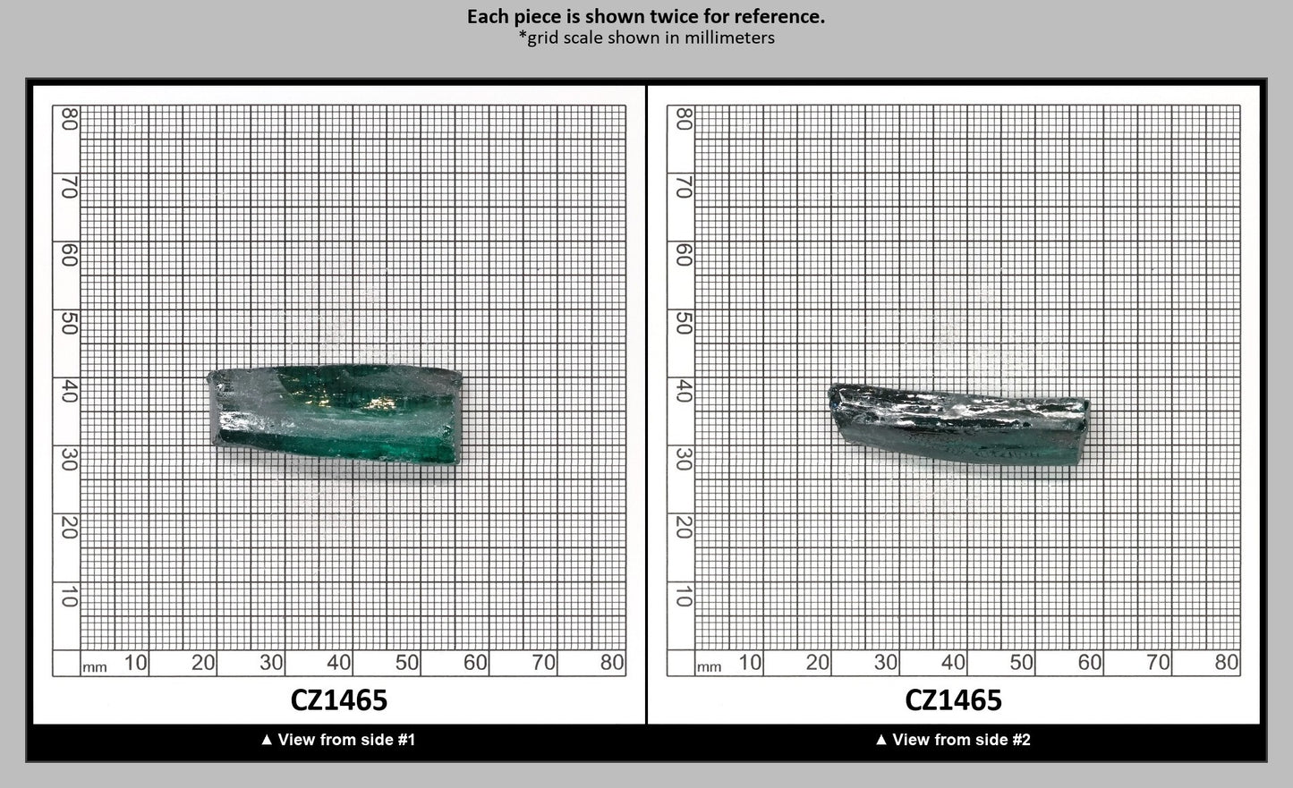 Emerald (Blueish) Cubic Zirconia Faceting Rough for Gem Cutting - Various Sizes : CZ1465