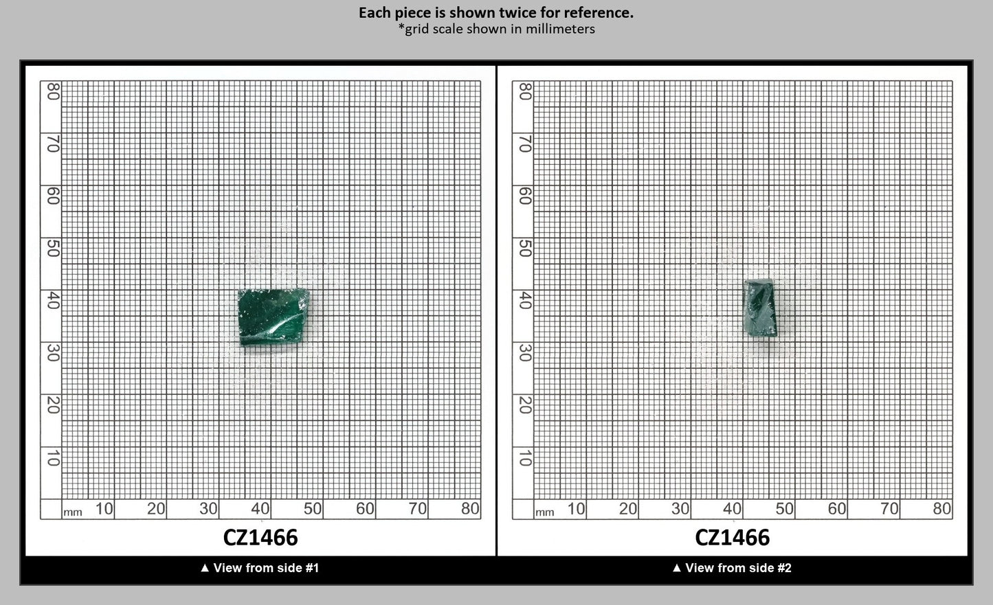 Emerald (Blueish) Cubic Zirconia Faceting Rough for Gem Cutting - Various Sizes : CZ1466