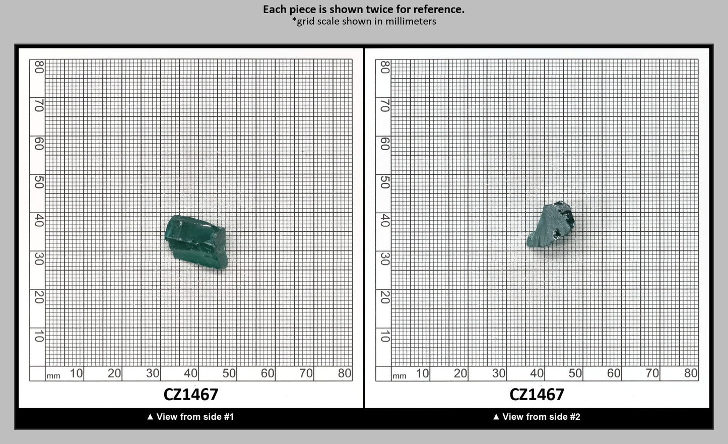 Emerald (Blueish) Cubic Zirconia Faceting Rough for Gem Cutting - Various Sizes : CZ1467