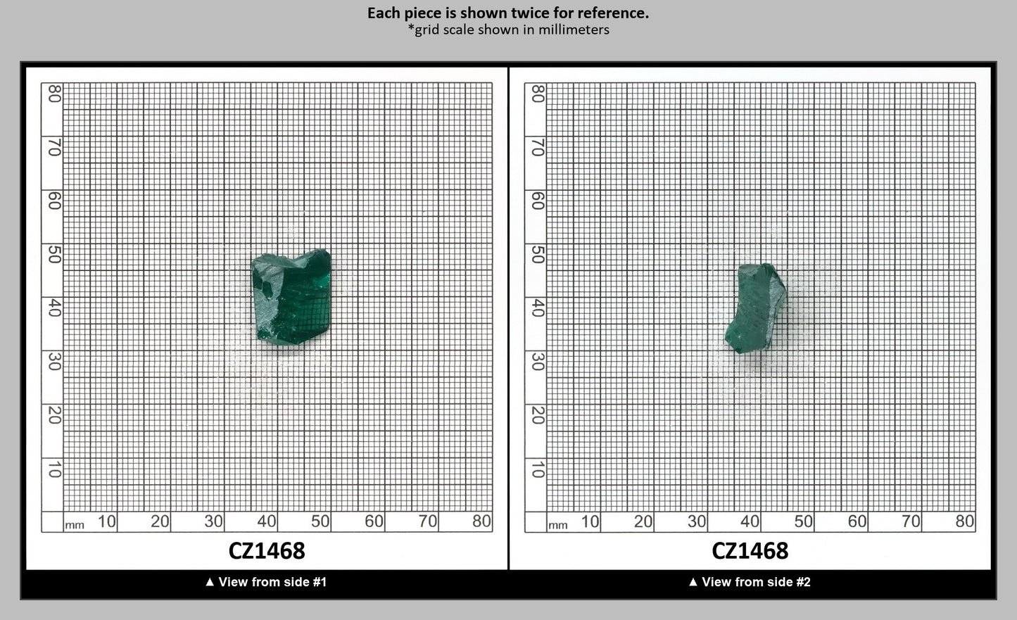 Emerald (Blueish) Cubic Zirconia Faceting Rough for Gem Cutting - Various Sizes : CZ1468