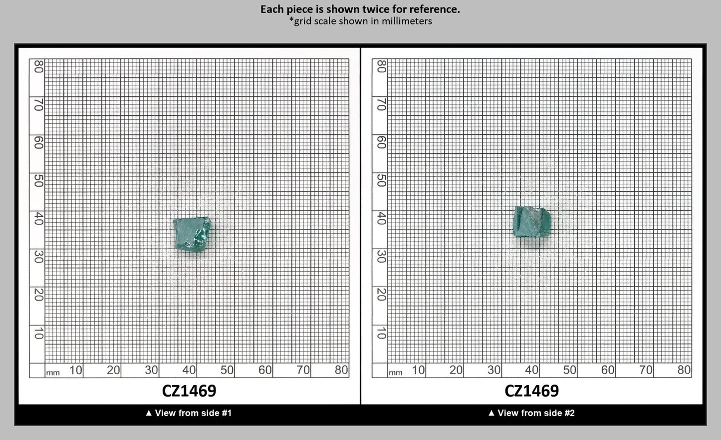 Emerald (Blueish) Cubic Zirconia Faceting Rough for Gem Cutting - Various Sizes : CZ1469