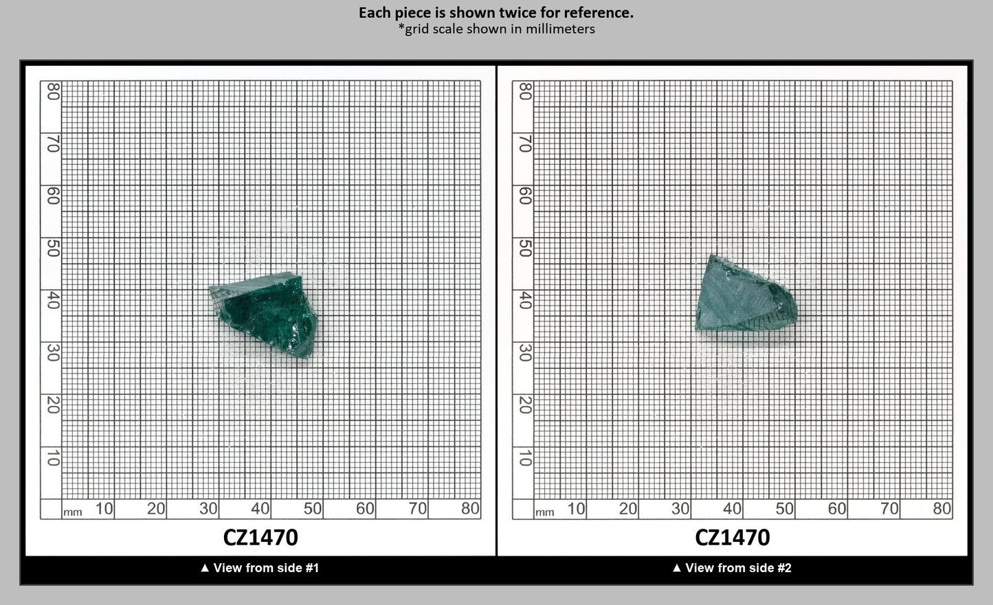 Emerald (Blueish) Cubic Zirconia Faceting Rough for Gem Cutting - Various Sizes : CZ1470