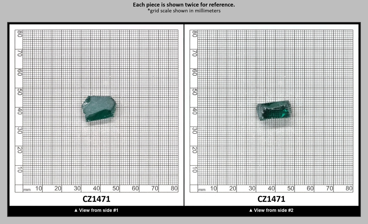 Emerald (Blueish) Cubic Zirconia Faceting Rough for Gem Cutting - Various Sizes : CZ1471