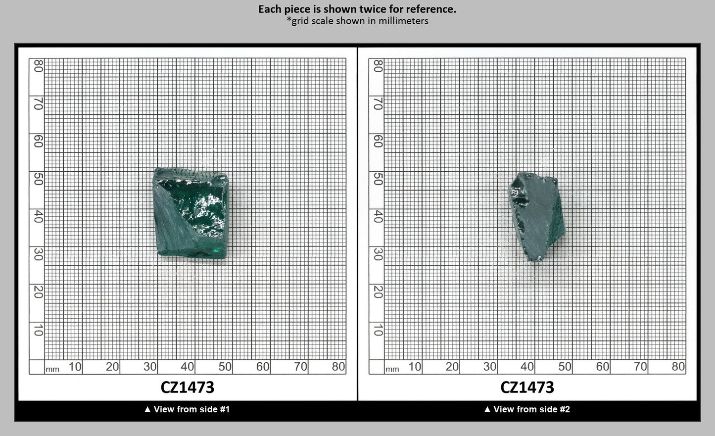 Emerald (Blueish) Cubic Zirconia Faceting Rough for Gem Cutting - Various Sizes : CZ1473