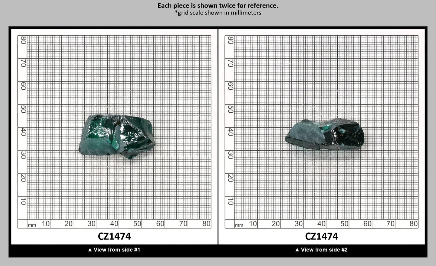Emerald (Blueish) Cubic Zirconia Faceting Rough for Gem Cutting - Various Sizes : CZ1474