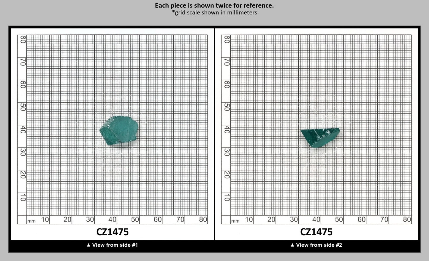 Emerald (Blueish) Cubic Zirconia Faceting Rough for Gem Cutting - Various Sizes : CZ1475