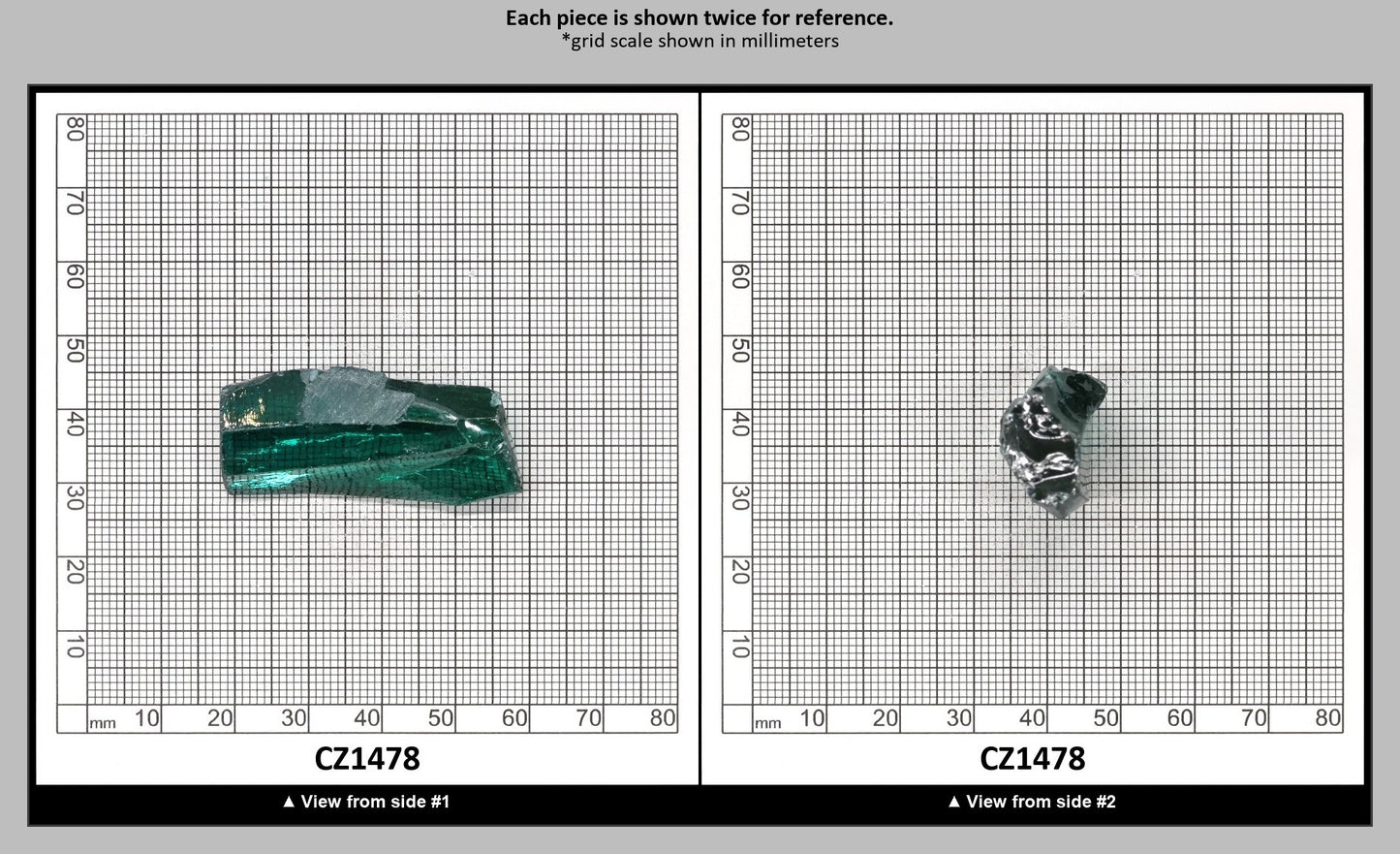 Emerald (Blueish) Cubic Zirconia Faceting Rough for Gem Cutting - Various Sizes : CZ1478