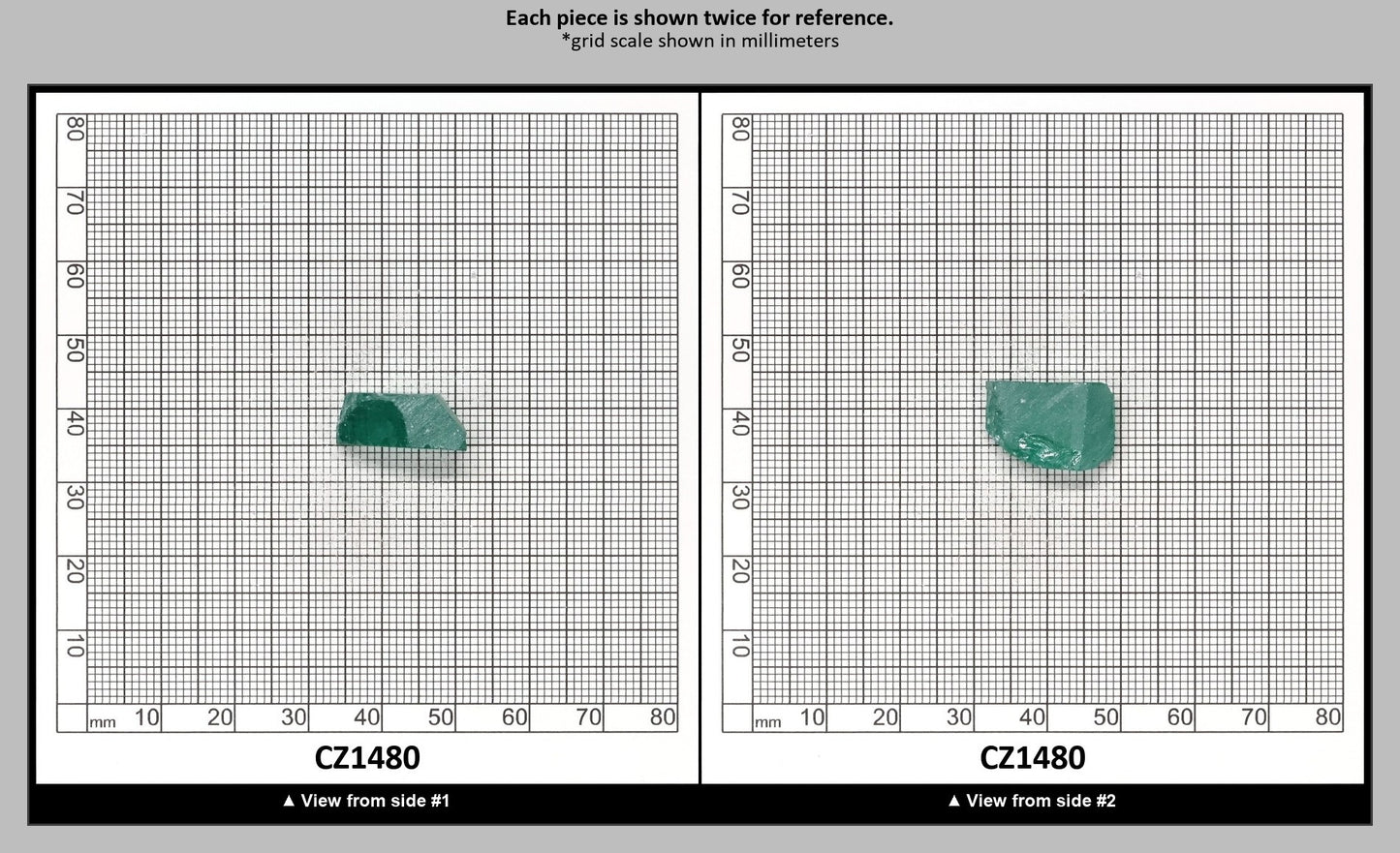 Emerald (Blueish) Cubic Zirconia Faceting Rough for Gem Cutting - Various Sizes : CZ1480