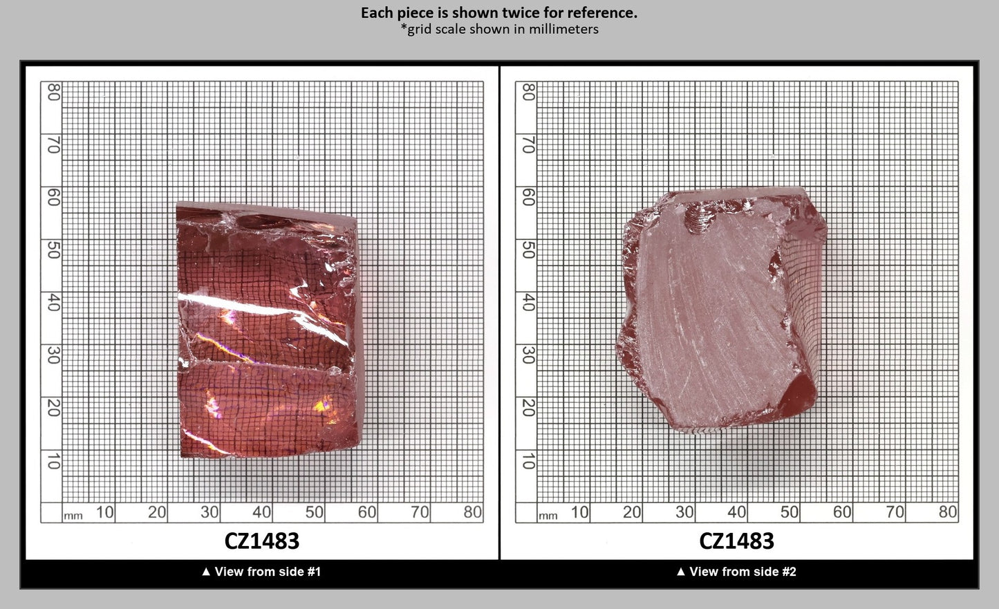 Royal Diamond Cubic Zirconia Faceting Rough for Gem Cutting - Various Sizes : CZ1483