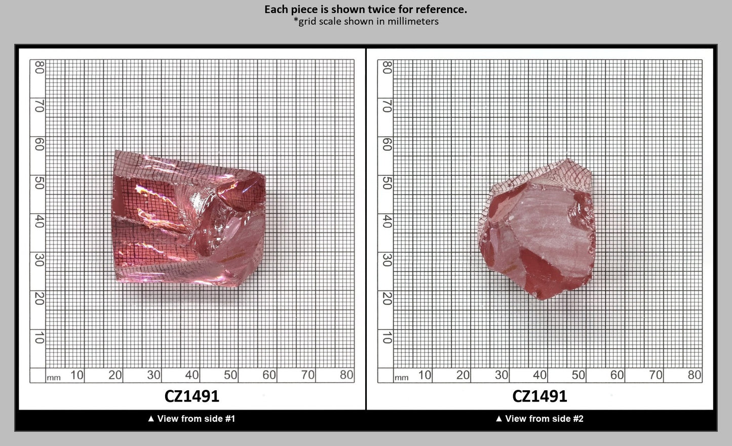 Royal Diamond Cubic Zirconia Faceting Rough for Gem Cutting - Various Sizes : CZ1491