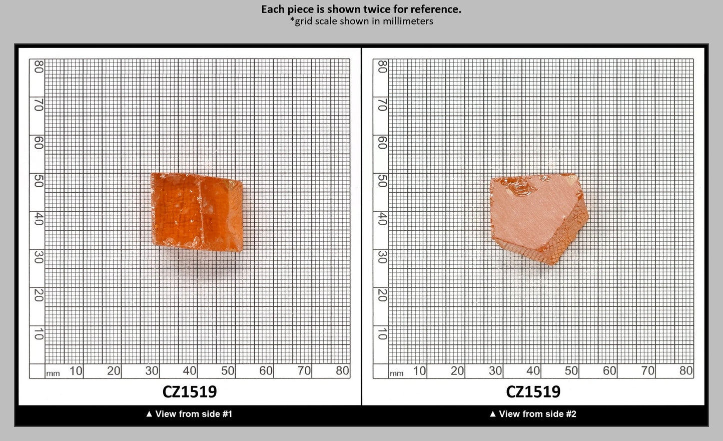 Papaya Cubic Zirconia Faceting Rough for Gem Cutting - Various Sizes : CZ1519