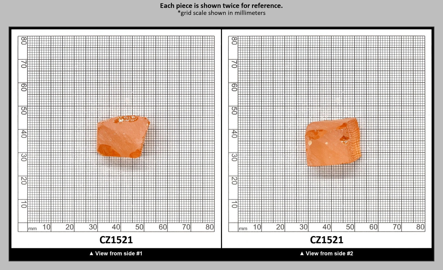 Papaya Cubic Zirconia Faceting Rough for Gem Cutting - Various Sizes : CZ1521