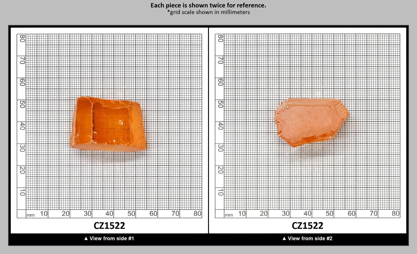 Papaya Cubic Zirconia Faceting Rough for Gem Cutting - Various Sizes : CZ1522