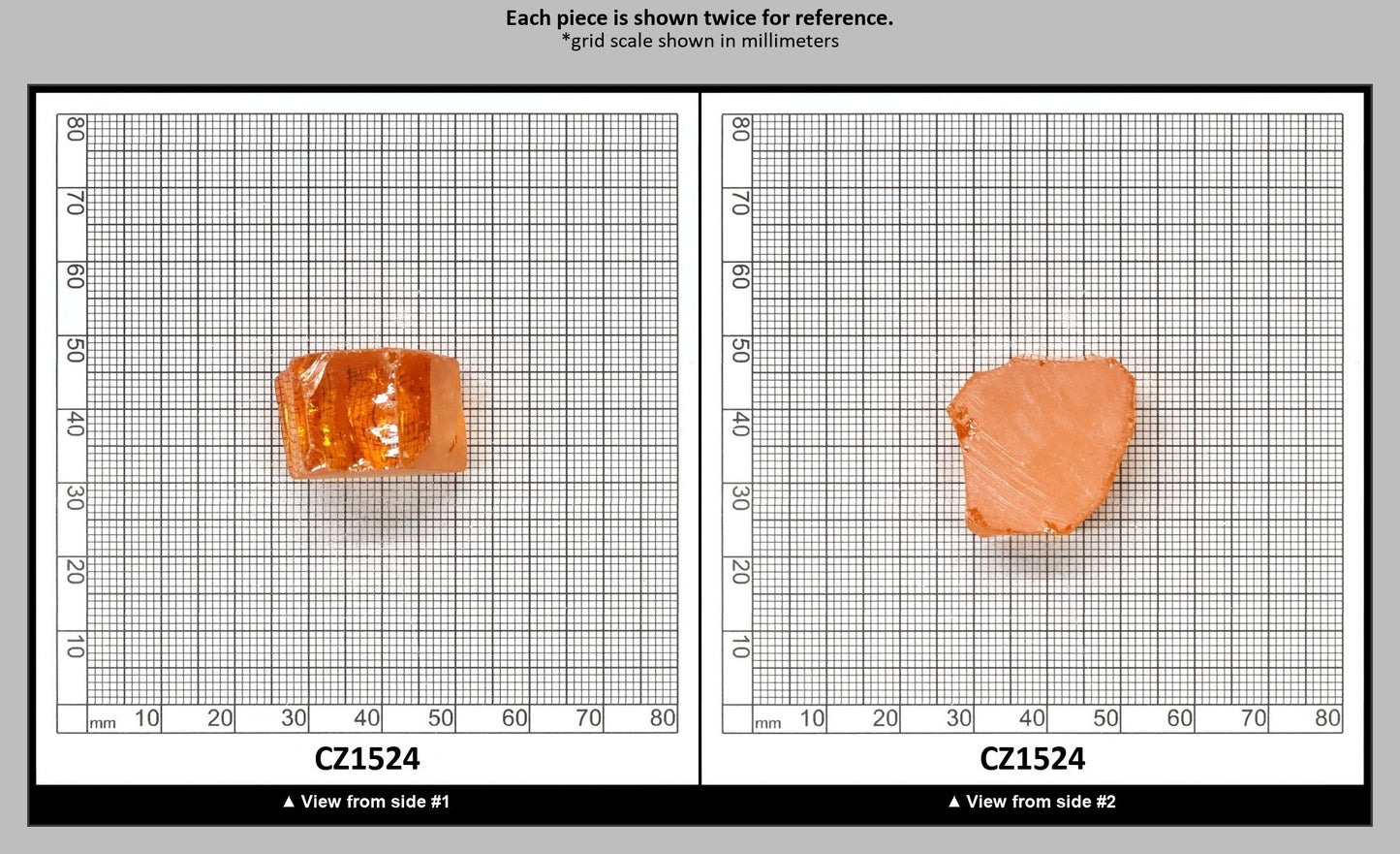 Papaya Cubic Zirconia Faceting Rough for Gem Cutting - Various Sizes : CZ1524
