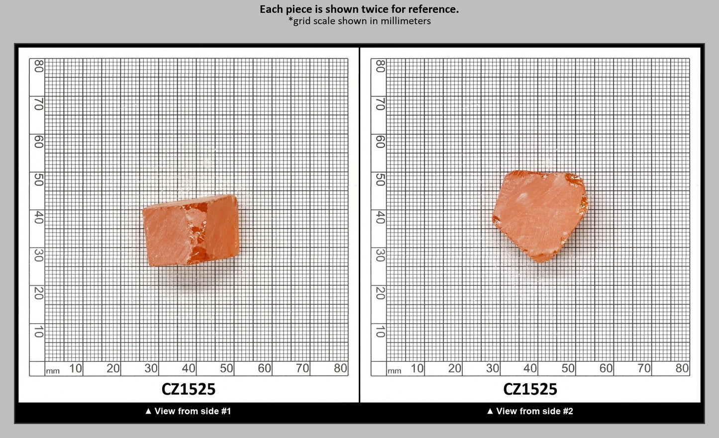 Papaya Cubic Zirconia Faceting Rough for Gem Cutting - Various Sizes : CZ1525