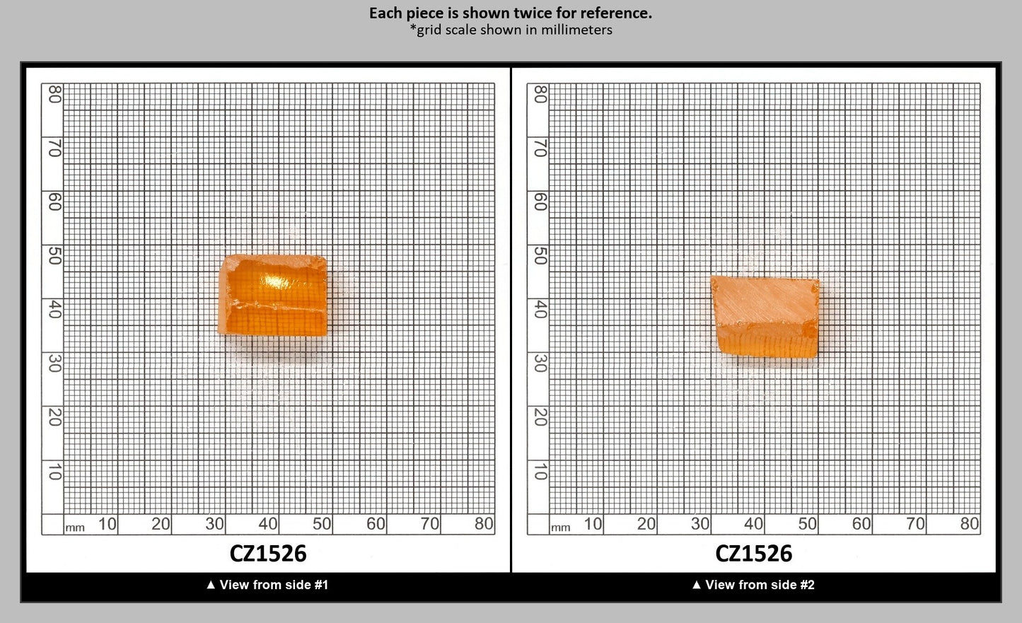 Papaya Cubic Zirconia Faceting Rough for Gem Cutting - Various Sizes : CZ1526