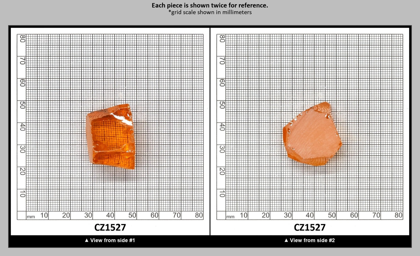 Papaya Cubic Zirconia Faceting Rough for Gem Cutting - Various Sizes : CZ1527