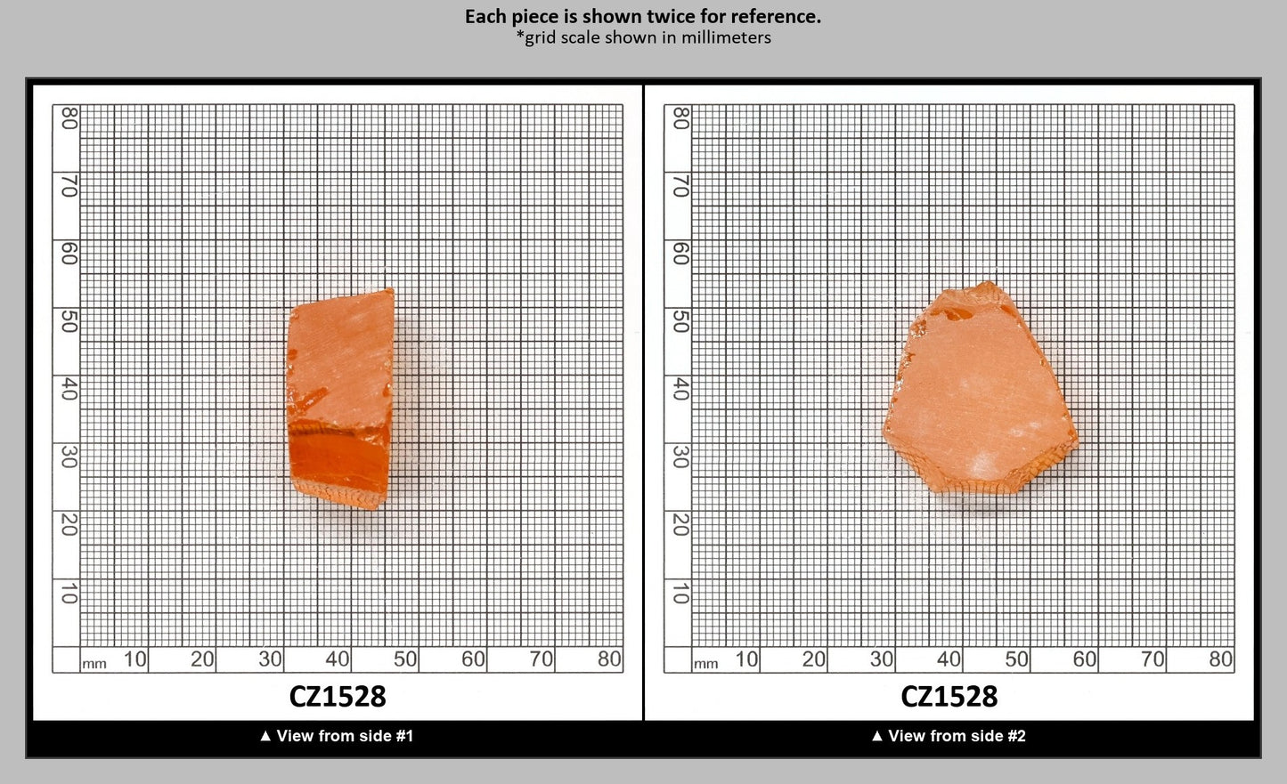 Papaya Cubic Zirconia Faceting Rough for Gem Cutting - Various Sizes : CZ1528