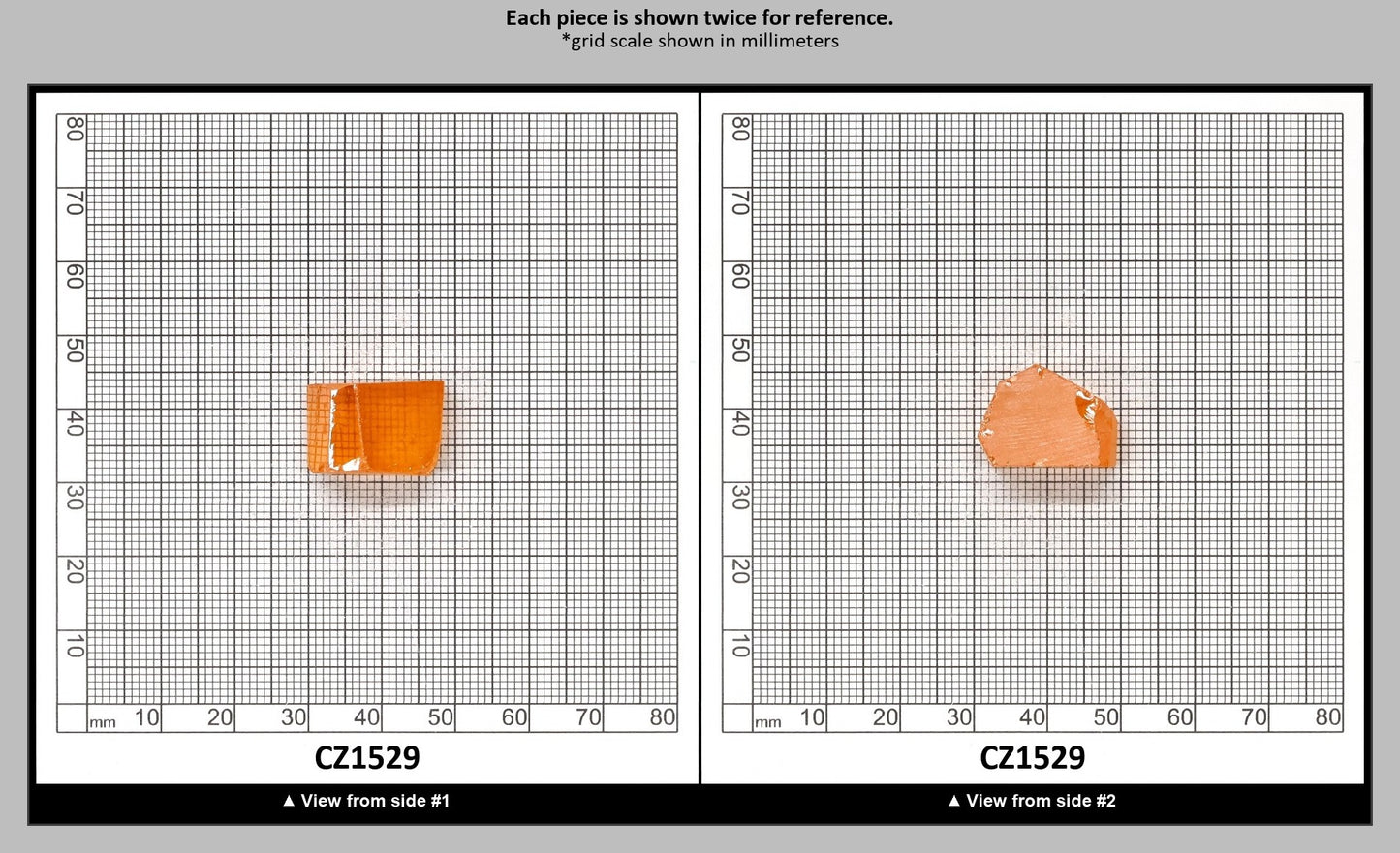 Papaya Cubic Zirconia Faceting Rough for Gem Cutting - Various Sizes : CZ1529