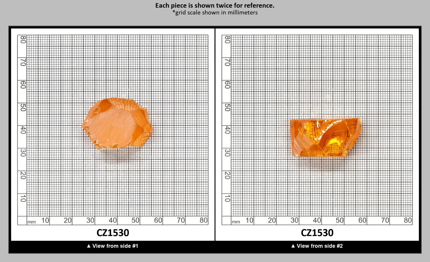 Papaya Cubic Zirconia Faceting Rough for Gem Cutting - Various Sizes : CZ1530