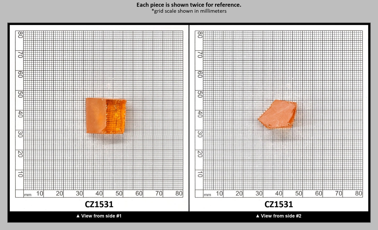 Papaya Cubic Zirconia Faceting Rough for Gem Cutting - Various Sizes : CZ1531