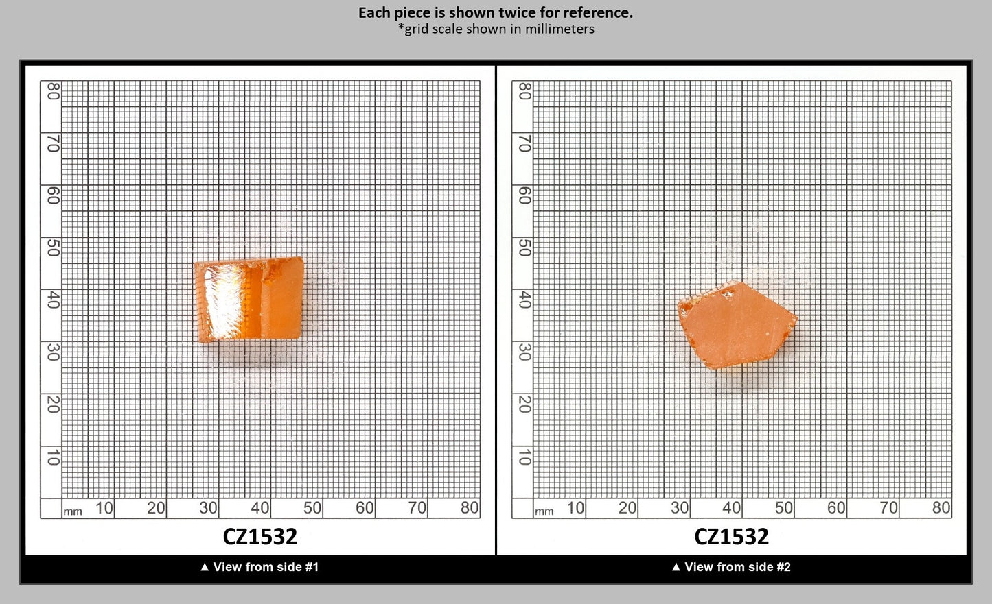 Papaya Cubic Zirconia Faceting Rough for Gem Cutting - Various Sizes : CZ1532
