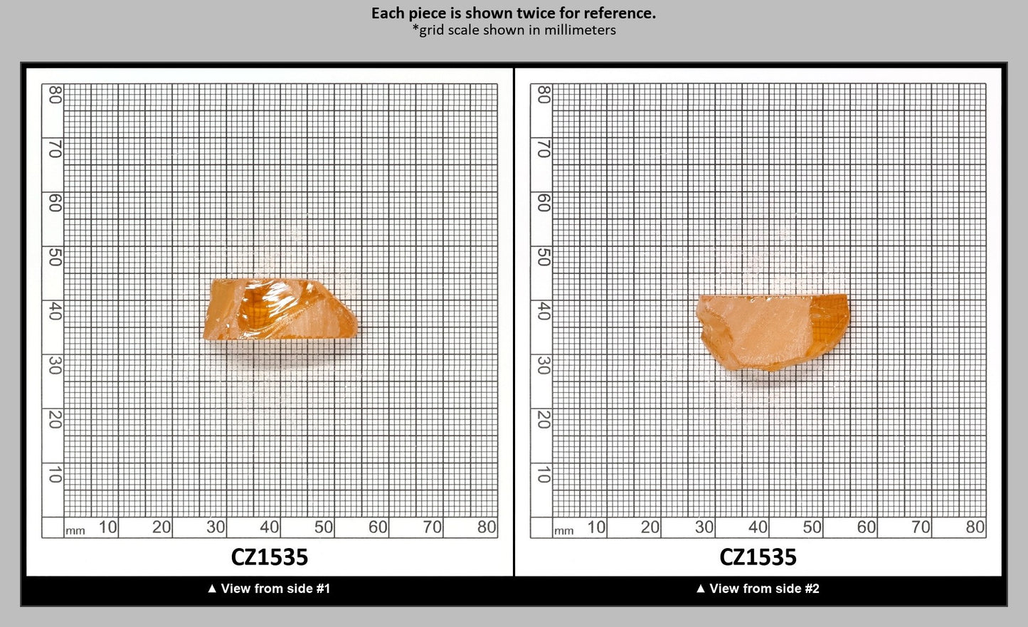 Papaya Cubic Zirconia Faceting Rough for Gem Cutting - Various Sizes : CZ1535
